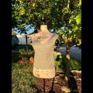 Mango striped double v-neck off shoulder top